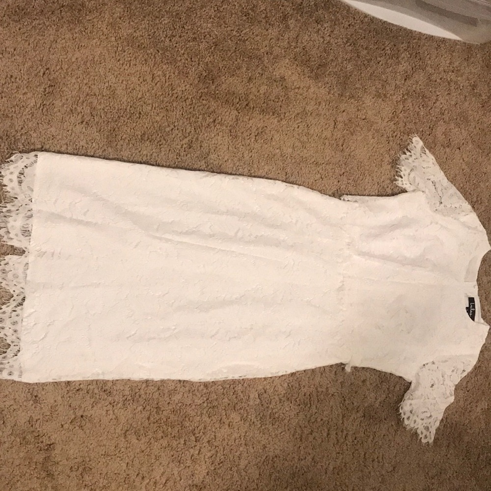 White conservative lace dress